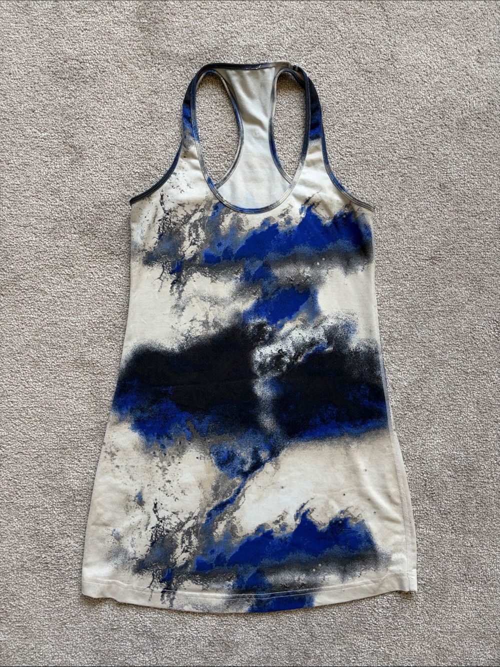 Blue & Black Abstract Racerback Tank Dress
